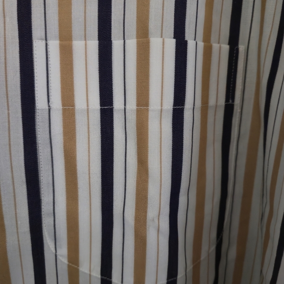 Ingram Men's XXL Made in Italy Vertical Stripe 100% Cotton Dress Shirt - Picture 7 of 10